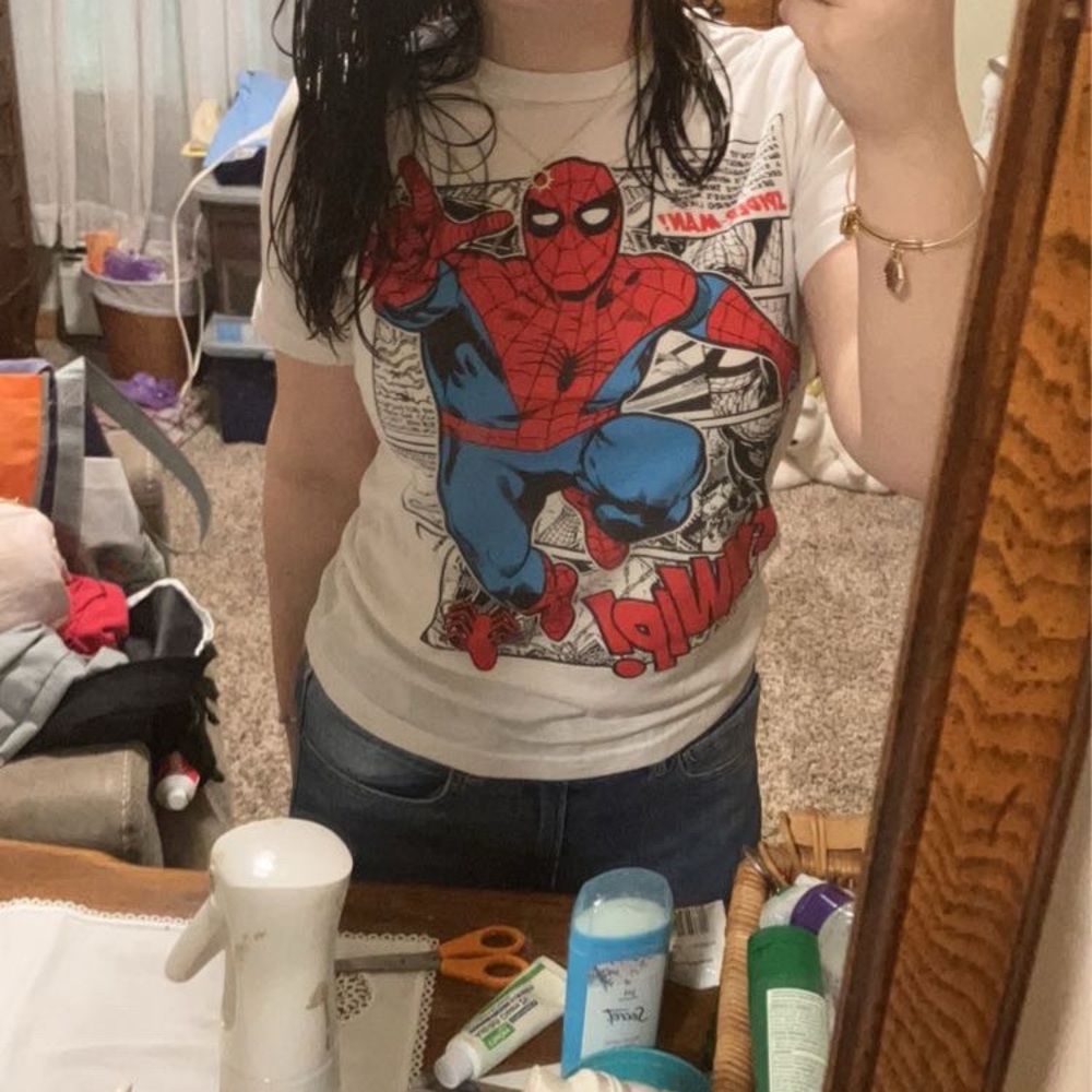 Marvel Spider-Man Tee White Red Short Sleeve